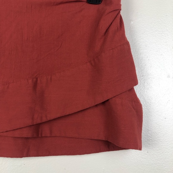 Free People Orange Wrap Mini Skirt - Picture 4 of 7